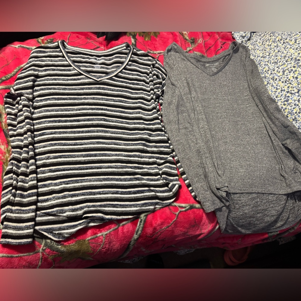 Bundle American Eagle Gray And Black Striped Swea… - image 3
